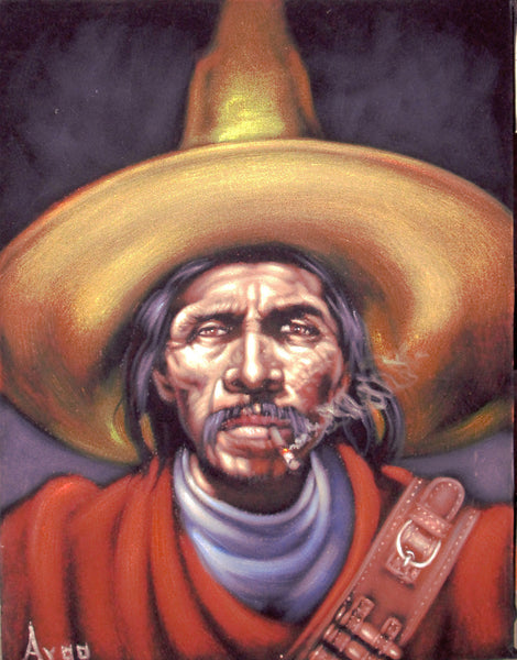 Bandit, Mexican Bandito, Original Oil Painting on Black Velvet by Alfr –  velvetify