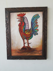 Rooster by Palomares after Picasso / cock, abstract, chicken Oil on Canvas 24"x 18" by Palomares PM59