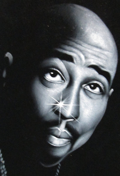 Tupac Shakur portrait; 2Pac ; Original Oil painting on Black