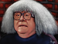Danny DeVito as Ongo in Always Sunny in Philadelphia Original oil on black velvet by Argo