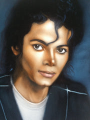 Michael Jackson Portrait, Original Oil Painting on Black Velvet by Alfredo Rodriguez "ARGO" - #A155
