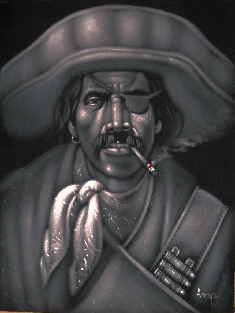 Bandit, Mexican Bandito, Original Oil Painting on Black Velvet by Alfredo  Rodriguez ARGO - #A28