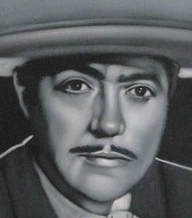 Luis Aguilar Manzo Portrait,  Original Oil Painting on Black Velvet by Alfredo Rodriguez "ARGO" - #A25