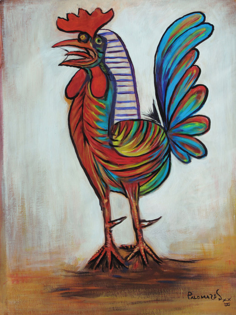 Rooster by Palomares after Picasso / cock, abstract, chicken Oil on Canvas 24"x 18" by Palomares PM59