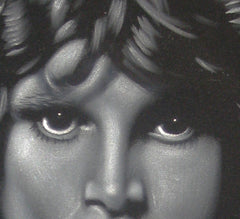 Jim Morrison Portrait,  Original Oil Painting on Black Velvet by Alfredo Rodriguez "ARGO" - #A29
