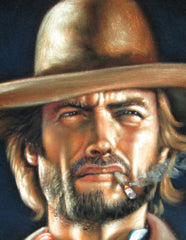 Clint Eastwood, The Outlaw Josey Wales,  Original Oil Painting on Black Velvet by Alfredo Rodriguez "ARGO"  - #A103