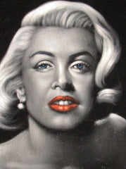 Marilyn Monroe Portrait, Original Oil Painting on Black Velvet by Alfredo Rodriguez "ARGO" - #A108