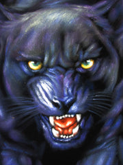 Panther, Black Panther, cougar,  Original Oil Painting on Black Velvet by Alfredo Rodriguez "ARGO"  - #A112