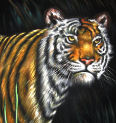 Bengal Tiger,  Original Oil Painting on Black Velvet by Alfredo Rodriguez "ARGO"  - #A116