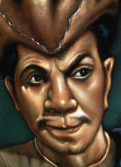 Cantinflas Portrait,  Original Oil Painting on Black Velvet by Alfredo Rodriguez "ARGO" - #A125