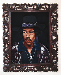 Jimi Hendrix Portrait,  Original Oil Painting on Black Velvet by Alfredo Rodriguez "ARGO" - #A137