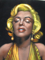 Marilyn Monroe Portrait,  Original Oil Painting on Black Velvet by Alfredo Rodriguez "ARGO" - #A148