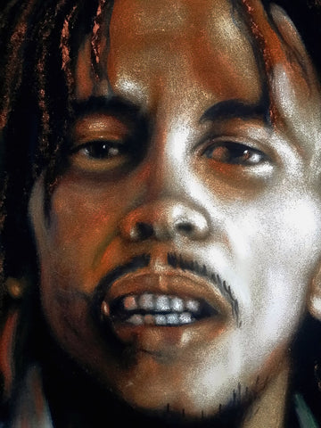 Bob Marley Portrait, Original Oil Painting on Black Velvet by Alfredo Rodriguez "ARGO" - #A160