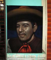 Pedro Infante Portrait, Original Oil Painting on Black Velvet by Alfredo Rodriguez "ARGO" - #A161