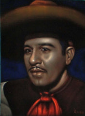 Pedro Infante Portrait, Original Oil Painting on Black Velvet by Alfredo Rodriguez "ARGO" - #A161