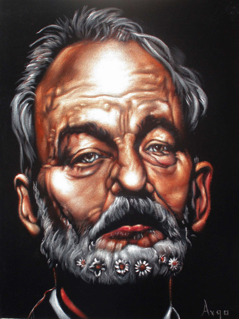 Bill Murray Portrait, Original Oil Painting on Black Velvet by Alfredo Rodriguez "ARGO" - #A165