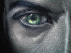 David Bowie Portrait,  Original Oil Painting on Black Velvet by Alfredo Rodriguez "ARGO" - #A166