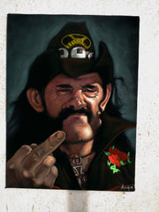 Lemmy of Motorhead,  Original Oil Painting on Black Velvet by Alfredo Rodriguez "ARGO"  - #A172