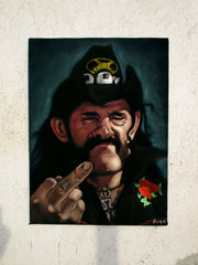 Lemmy of Motorhead,  Original Oil Painting on Black Velvet by Alfredo Rodriguez "ARGO"  - #A172