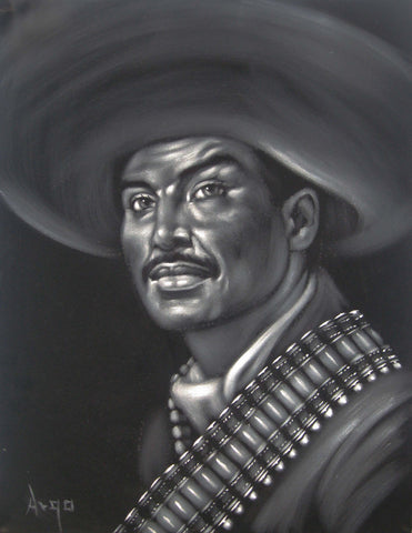 Pedro Armendáriz Portrait,  Original Oil Painting on Black Velvet by Alfredo Rodriguez "ARGO" - #A24