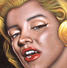 Marilyn Monroe Portrait, Original Oil Painting on Black Velvet by Alfredo Rodriguez "ARGO" - #A35