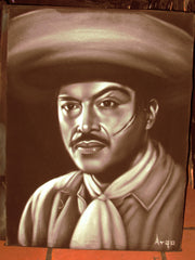 Pedro Armendáriz Portrait,  Original Oil Painting on Black Velvet by Alfredo Rodriguez "ARGO" - #A46