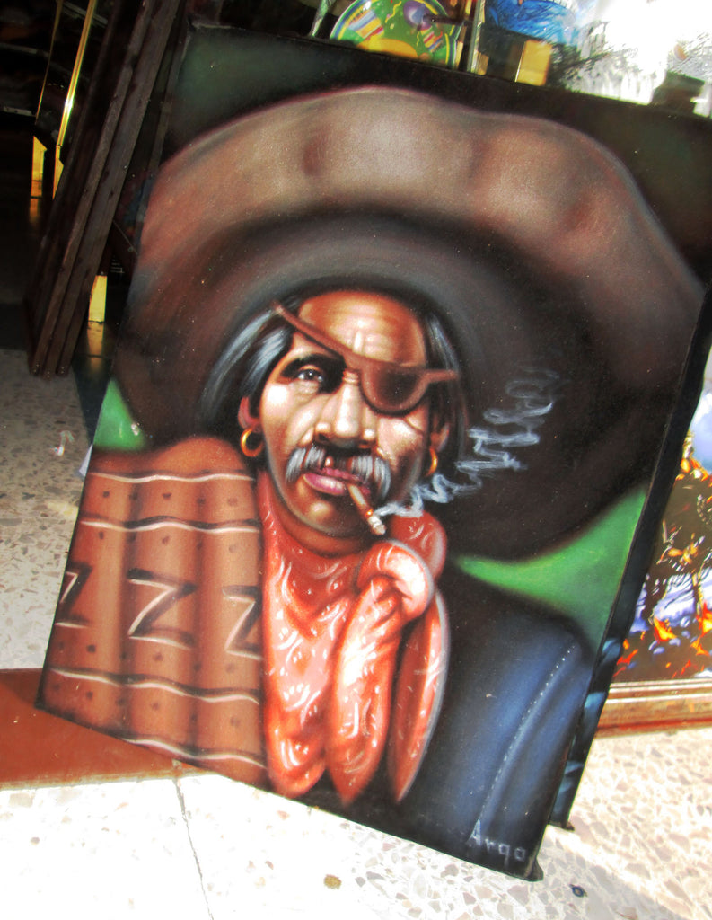 Bandit, Mexican Bandito, Original Oil Painting on Black Velvet by Alfredo  Rodriguez ARGO - #A47