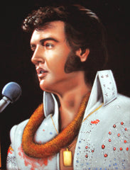 Elvis Presley Portrait , Original Oil Painting on Black Velvet by Alfredo Rodriguez "ARGO" - #A53