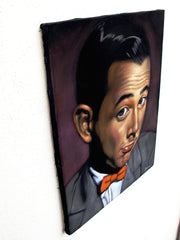 Pee-wee Herman Paul Reubens Portrait, Original Oil Painting on Black Velvet by Alfredo Rodriguez "ARGO" - #A177
