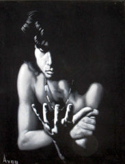 Jim Morrison Portrait,  Original Oil Painting on Black Velvet by Alfredo Rodriguez "ARGO" - #A77