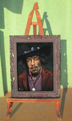 Jimi Hendrix Portrait,  Original Oil Painting on Black Velvet by Alfredo Rodriguez "ARGO" - #A92