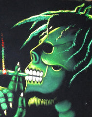 Bob Marley Portrait, skull, Original Oil Painting on Black Velvet by Alfredo Rodriguez "ARGO" - #A97