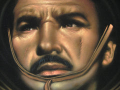 Antonio Aguilar, Mexican Actor, Original Oil Painting on Black Velvet by Enrique Felix , "Felix" - #F46