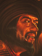 Bandit, Mexican Pirate, Gun fighter, Cowboy, wild west outlaw, Original Oil Painting on Black Velvet by Enrique Felix , "Felix" - #F036