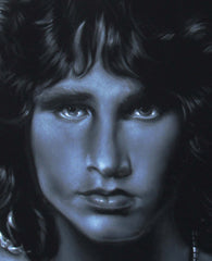 Jim Morrison Portrait, The Doors,  Original Oil Painting on Black Velvet by Enrique Felix , "Felix" - #F116