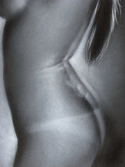 Nude, Sexy Egyptian Playboy Nude in Grey-scale,  Original Oil Painting on Black Velvet by Enrique Felix , "Felix" - #F127