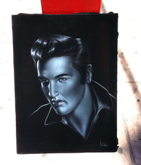 Elvis Presley, Young Elvis, Original Oil Painting on Black Velvet by Enrique Felix , "Felix" - #F135