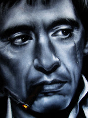 Tony Montana Portrait,  Original Oil Painting on Black Velvet by Enrique Felix , "Felix" - #F150