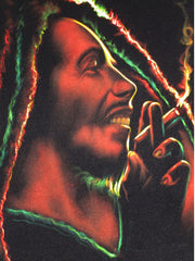 Bob Marley Smoking,  Original Oil Painting on Black Velvet by Enrique Felix , "Felix" - #F183