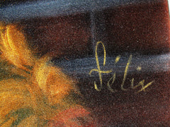 Fozzie Bear of the Muppet Show,  Original Oil Painting on Black Velvet by Enrique Felix , "Felix" - #F196