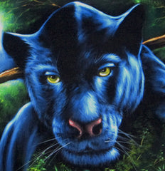 Panther, Black Panther, Cougar ,   Original Oil Painting on Black Velvet by Enrique Felix , "Felix" - #F94