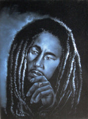 Bob Marley Legend album cover painting,  Original Oil Painting on Black Velvet by Enrique Felix , "Felix" - #F98
