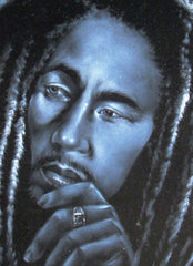 Bob Marley Legend album cover painting,  Original Oil Painting on Black Velvet by Enrique Felix , "Felix" - #F98
