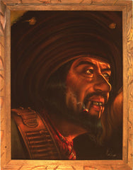 Bandit, Mexican Pirate, Gun fighter, Cowboy, wild west outlaw, Original Oil Painting on Black Velvet by Enrique Felix , "Felix" - #F036