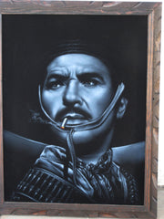 Antonio Aguilar, Mexican Actor, Original Oil Painting on Black Velvet by Enrique Felix , "Felix" - #F13