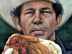 Warren Oates as Frank Mansfield in "Cockfighter" movie Original Oil Painting on Black Velvet by Alfredo Rodriguez "ARGO" - #A326