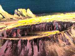 Planetary Space Meteor Original Oil Painting Black Velvet p2 SA180