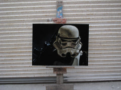 Stormtrooper (3 foot by 4 foot "huge") Portrait, storm trooper, Star Wars,  Original Oil Painting on Black Velvet by Arturo Ramirez "ARGO" - #R45x