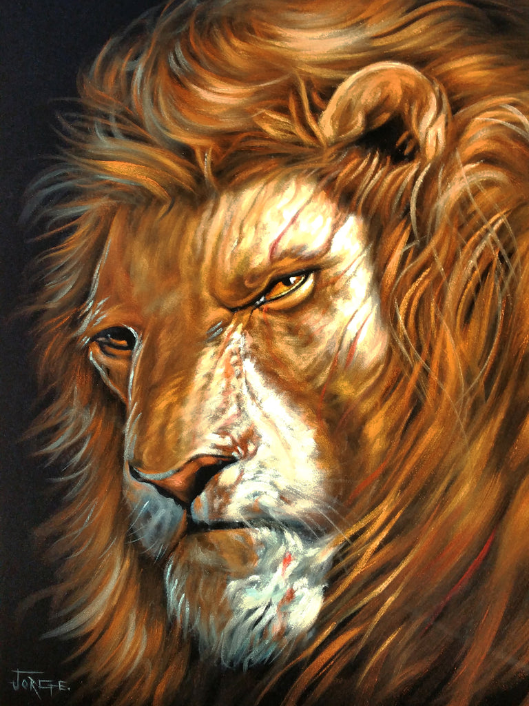Lion-O From ThunderCats  ;Lion ; Original Oil Painting on Black Velvet ;  by Jorge Terrones -(size 18"x24")-p1 J315