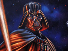 Darth Vader with lightsaber; Star Wars Art ; Original Oil Painting on Black Velvet ;   by Jorge Terrones -(size 18"x24")-p1 J397